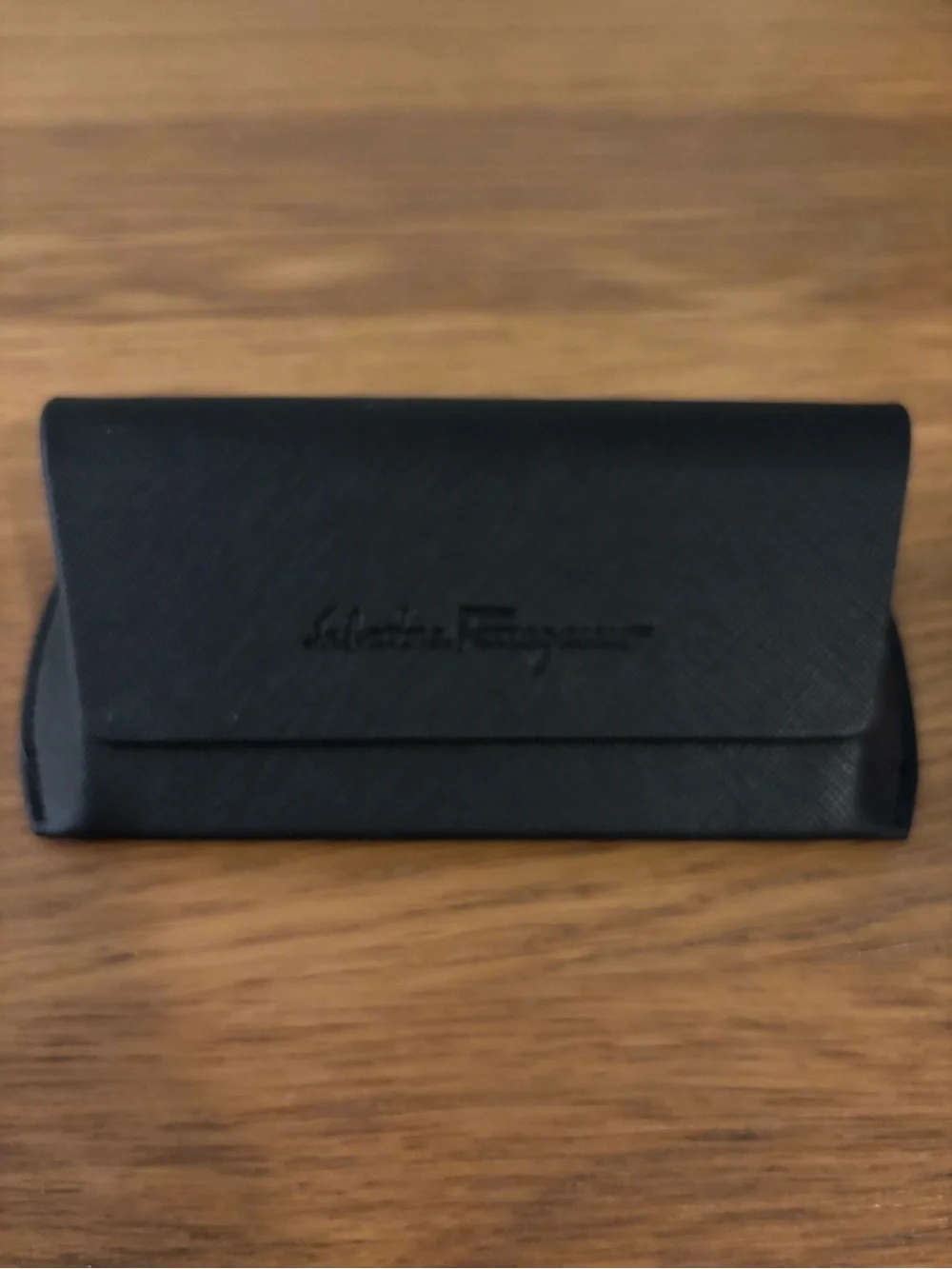 Salvatore Ferragamo hard-shell sunglasses case textured exterior embossed logo